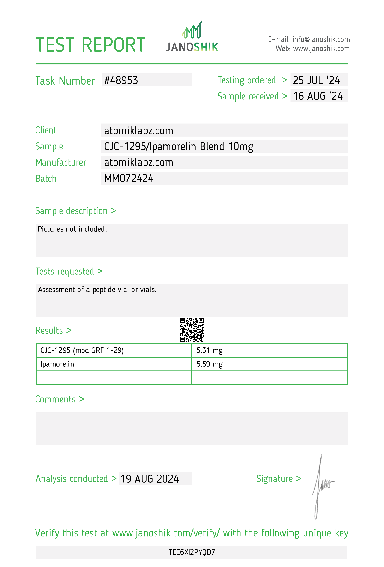 CJC-1295 W/O DAC/Ipamorelin Blend (5mg/5mg) (cjc NO DAC) CJC-1295 W/O DAC/Ipamorelin Blend (5mg/5mg) (cjc NO DAC)
