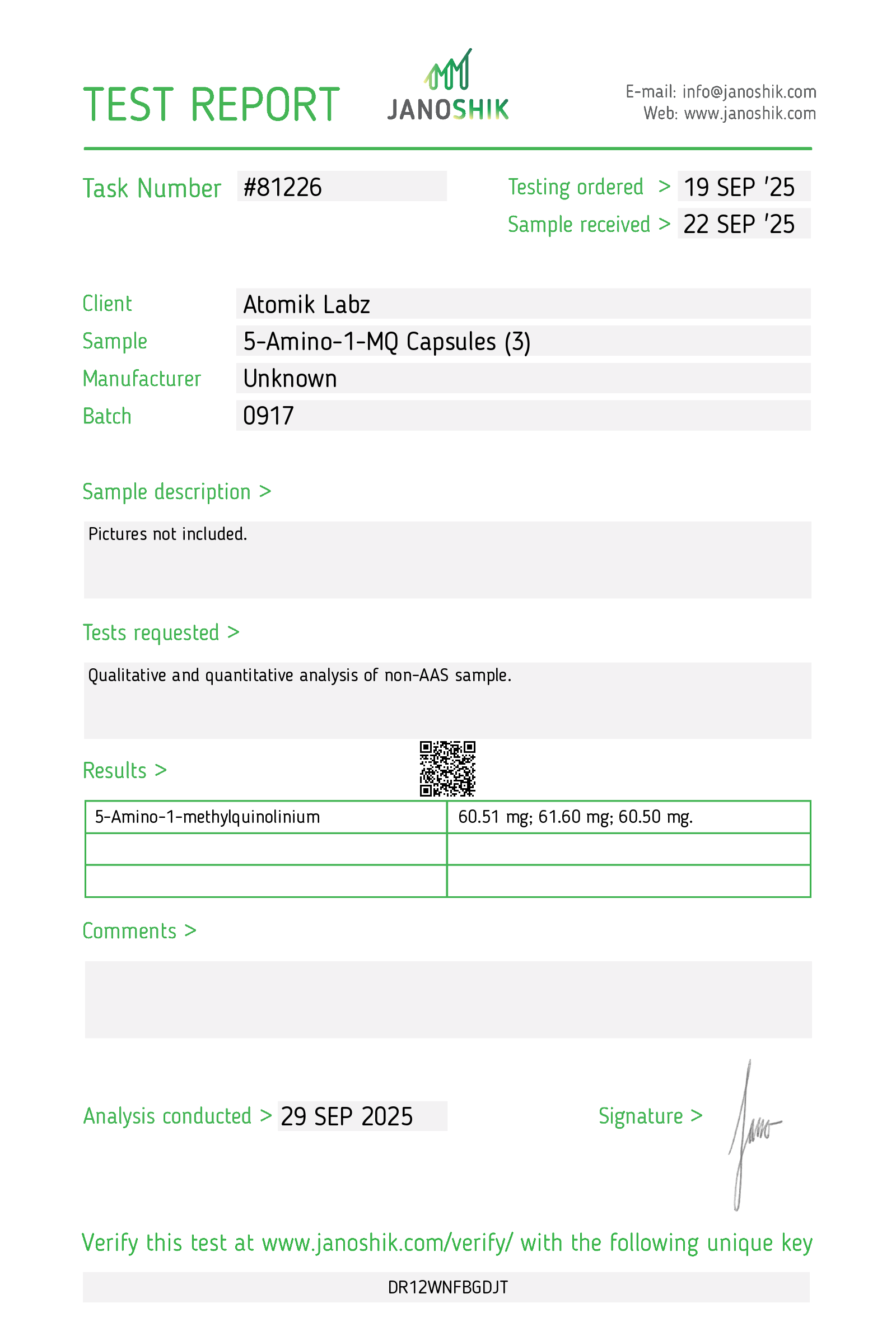 CAPSULES – 5-Amino-1MQ 50mg x 90 Capsules
