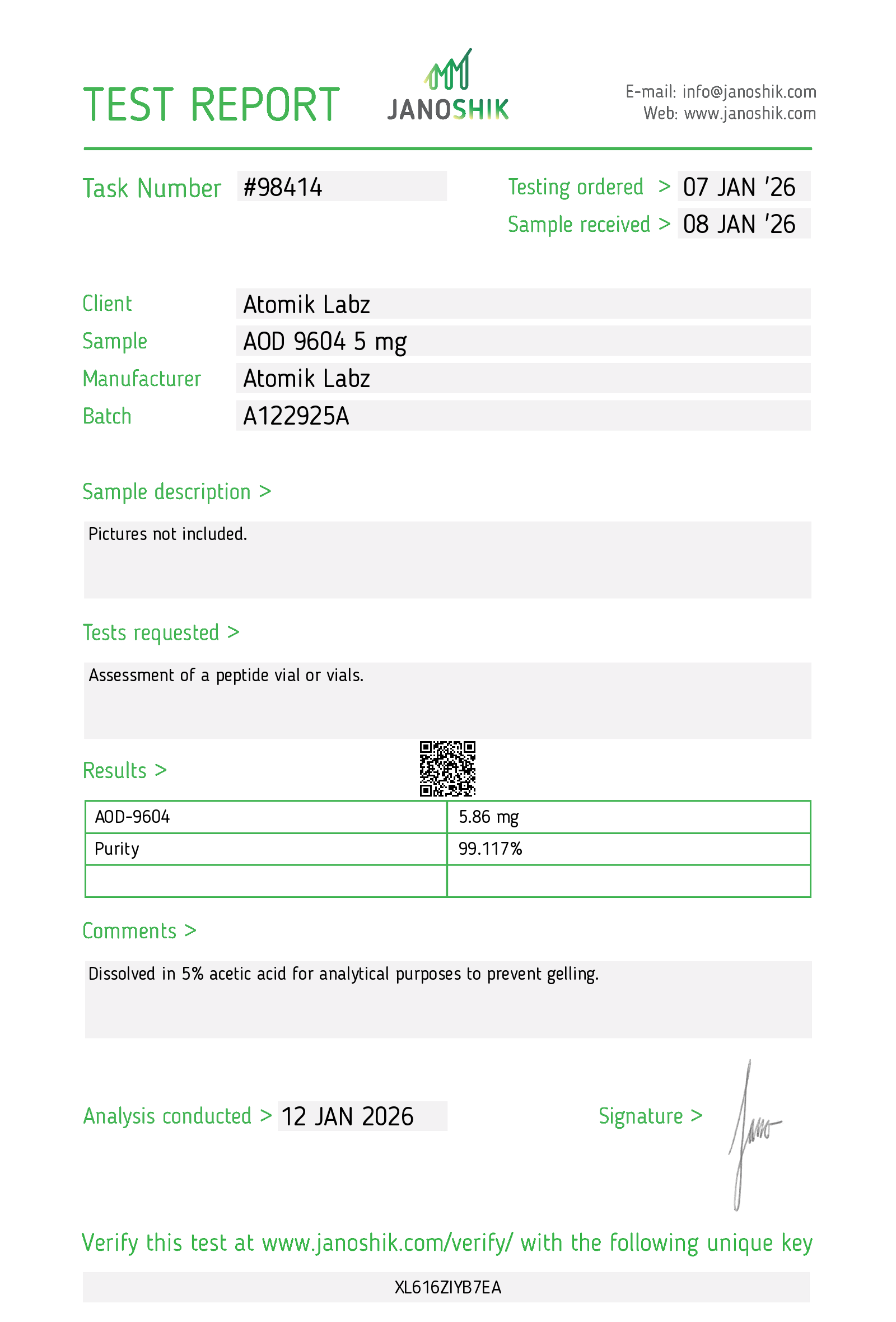 BULK PACK AOD-9604 – 5mg (10 VIALS)