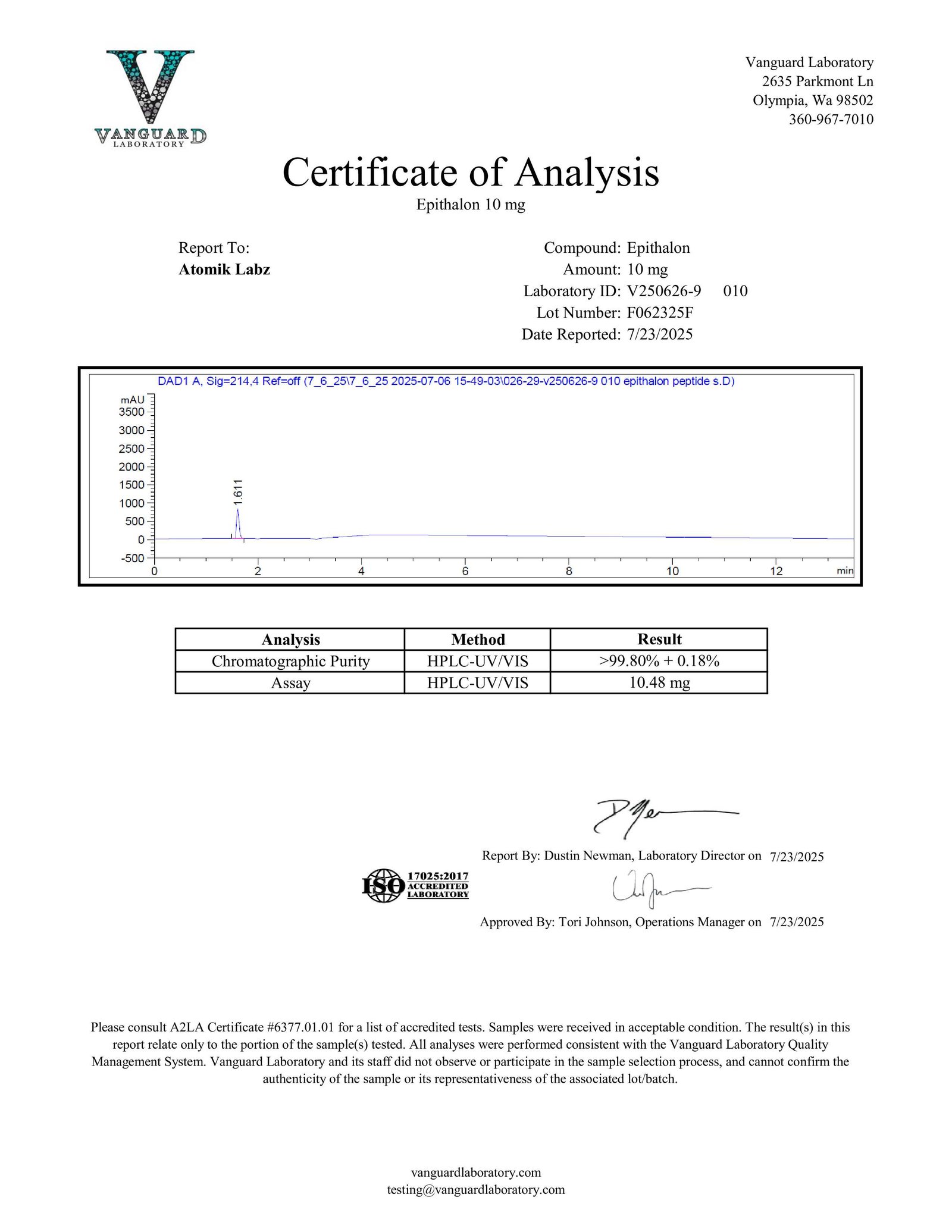 Epithalon – 10mg Epithalon – 10mg