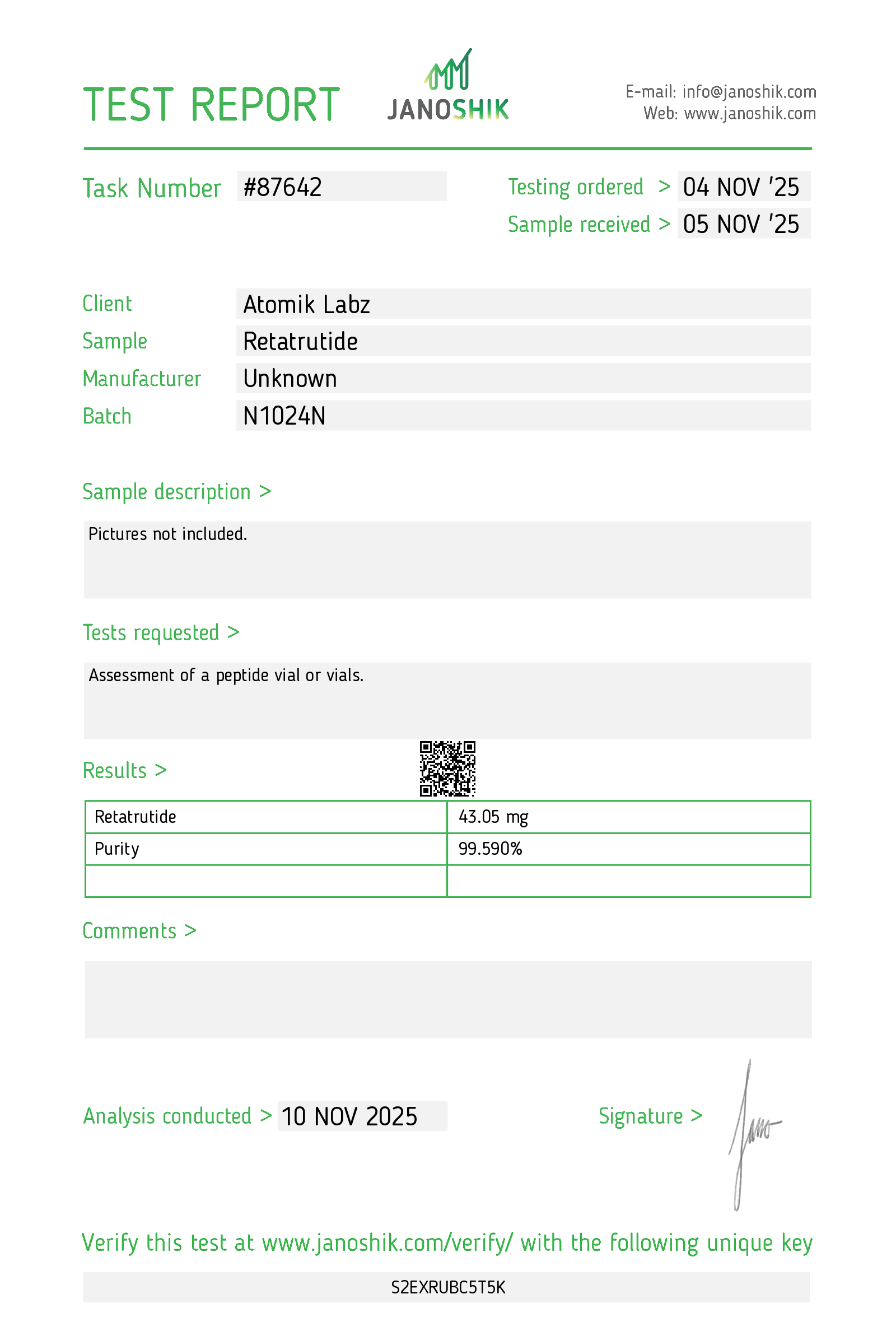 Peptide 3 (R) – 40mg (Current batch tested at 46mg) Peptide 3 (R) – 40mg (Current batch tested at 46mg)